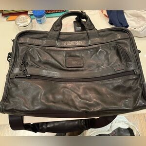 TUMI Black Leather Bag